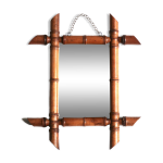 Petit miroir cadre en bois tourné, années 30 Petit miroir cadre en bois tourné, années 30