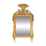 Petit miroir de mariage fran�ais louis xvi avec panier et glands