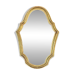 Petit miroir mural ancien en rsine dore style rocaille