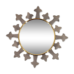 Petit miroir soleil en mtal, annes 50