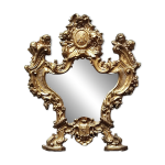 Petit miroir suspendu en métal doré Petit miroir suspendu en métal doré