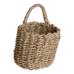 Petit panier mural vintage en fibre tressée avec anse Petit panier mural vintage en fibre tressée avec anse