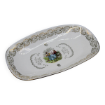 Petit plat, ravier, beurrier ou vide poche en porcelaine de france - motif style fragonard - xviiim