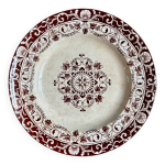 Petit plat rond jules vieillard - bordeaux en terre de fer, service  louis xv