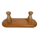 Petit porte manteau en bois deux patères Petit porte manteau en bois deux patères