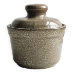 Petit pot en grs et couvercle