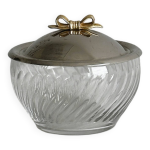 Petit pot  sucre en verre et mtal