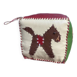 Petit pouf enfant en cuir 60's