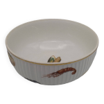 Petit saladier en porcelaine lf  dcor de fruit de mer .