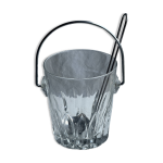 Petit seau  glaons en verre avec sa louche h13, 5