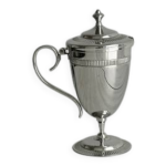 Petit sucrier, pot � confiture en m�tal inox