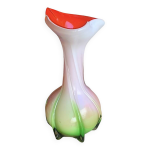 Petit vase vintage en verre souffl� multicolore forme organique