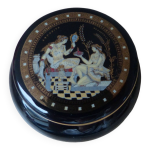 Petite boite  bijoux en cramique grce avec bordure et dcor dors 24 k