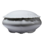 Petite bote  bijoux ronde en porcelaine fine de limoges blanche vintage