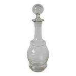 Petite carafe  vin en verre grav dbut xxme