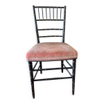Petite chaise napoléon iii en bambou noir et assise velours rouge Petite chaise napoléon iii en bambou noir et assise velours rouge
