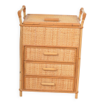 Petite commode en rotin