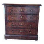 Petite commode style louis philippe ronce noyer