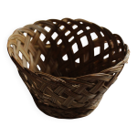 Petite corbeille haute osier ajour vintage
