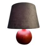 Petite lampe boule bois noyer abat jour velours Petite lampe boule bois noyer abat jour velours