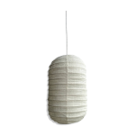 Petite suspension en rotin et lin naturel japonisante en forme de lanterne h50 d30