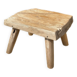 Petite table d'appoint ou tabouret en teck blond quadripode h:30 l43 l30 Petite table d'appoint ou tabouret en teck blond quadripode h:30 l43 l30