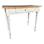 Petite table bureau style louis xvi provence sapin shabby chic look industriel 1920s