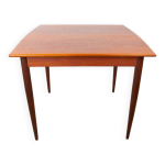 Petite table danoise carrée / oblongue extensible en teck pour repas ou jeux Petite table danoise carrée / oblongue extensible en teck pour repas ou jeux
