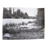 Photo argentique anonyme riviere et canoe vers 1970