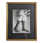 Photogravure originale sur papier glacé, modèle en bas et chaussures 1900 Photogravure originale sur papier glacé, modèle en bas et chaussures 1900