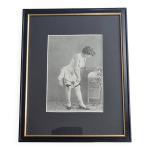 Photogravure originale sur papier glac�, mod�le en bas et chaussures 1900