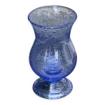Photophore, bougeoir en verre souffl bleu lavande de la verrerie de biot,