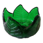 Photophore vert feuilles pour bougie chauffe - plat Photophore vert feuilles pour bougie chauffe - plat