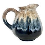 Pichet alpho en grs flamm noir et beige vintage 1930 1940 cruche  eau