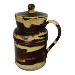 Pichet ancien en fa�ence fran�aise avec couvercle de dieulefit