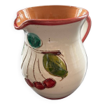 Pichet artisanal dcor cerises