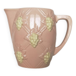 Pichet barbotine digoin sarreguemines d�cor raisins