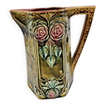 Pichet en barbotine � motifs floraux fa�ence onnaing 776 - 661007