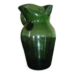 Pichet  eau en verre vert vintage 80