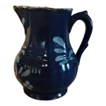 Pichet en fa�ence de l'est couverte bleue xix�me