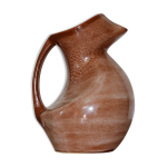 Pichet faence peinte marron