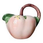 Pichet pche en barbotine vintage 1960