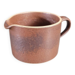 Pichet - pot  crme - en faience maille marron