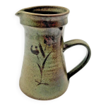 Pichet en terre cuite verniss�e savoyard d�cor de feuilles - 661005