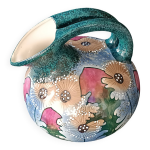 Pichet, vase en porcelaine iris�e d�cor pissenlits amphora tch�coslovaquie 1920