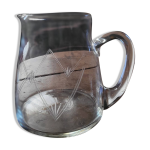 Pichet en verre grav style art dco france, annes 30