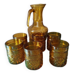 Pichet en verre d'italy accompagn de ses 6 verres