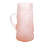 Pichet en verre rose ple empoli, annes 60