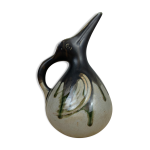 Pichet zoomorphe oiseau p�lican par gilbert metenier, gr�s flamm�