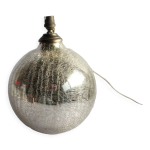 Pied lampe art déco boule de verre mercurisé craquelé Pied lampe art déco boule de verre mercurisé craquelé